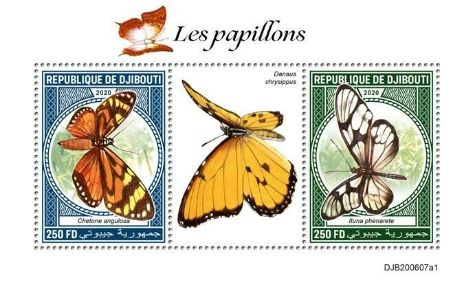 Djibouti Butterflies Stamps 2020 MNH Chetone Ituna Butterfly Insects 2v S/S I