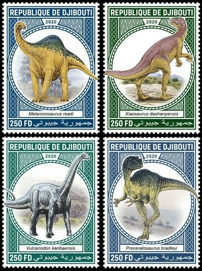 Djibouti Dinosaurs Stamps 2020 MNH Prehistoric Animals Xiaosaurus 4v Set