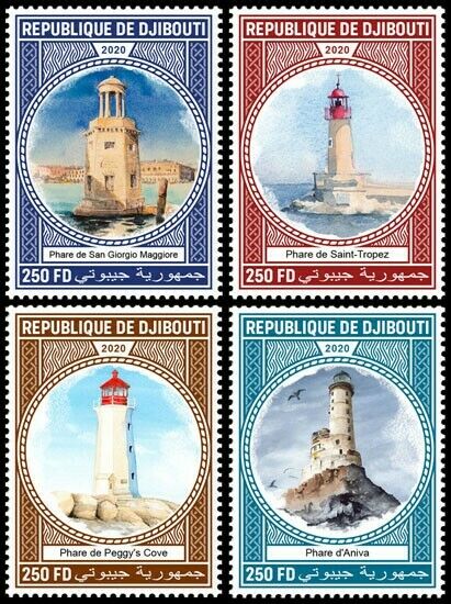 Djibouti 2020 MNH Lighthouses Stamps Saint-Tropez Aniva Lighthouse 4v Set