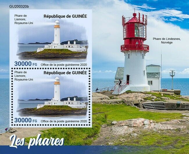 Guinea 2020 MNH Lighthouses Stamps Lismore Lighthouse Architecture 2v S/S + IMPF