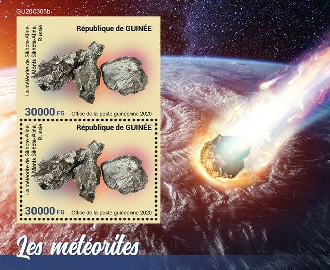 Guinea 2020 MNH Space Stamps Meteorites Sikhote-Alin Meteorite 2v S/S + IMPF