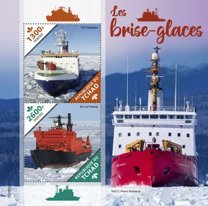 Chad Ships Stamps 2020 MNH Icebreakers FS Polarstern 50 Let Pobedy 2v S/S