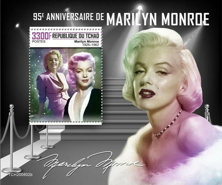 Chad Marilyn Monroe Stamps 2020 MNH Celebrities Famous People Film 1v S/S