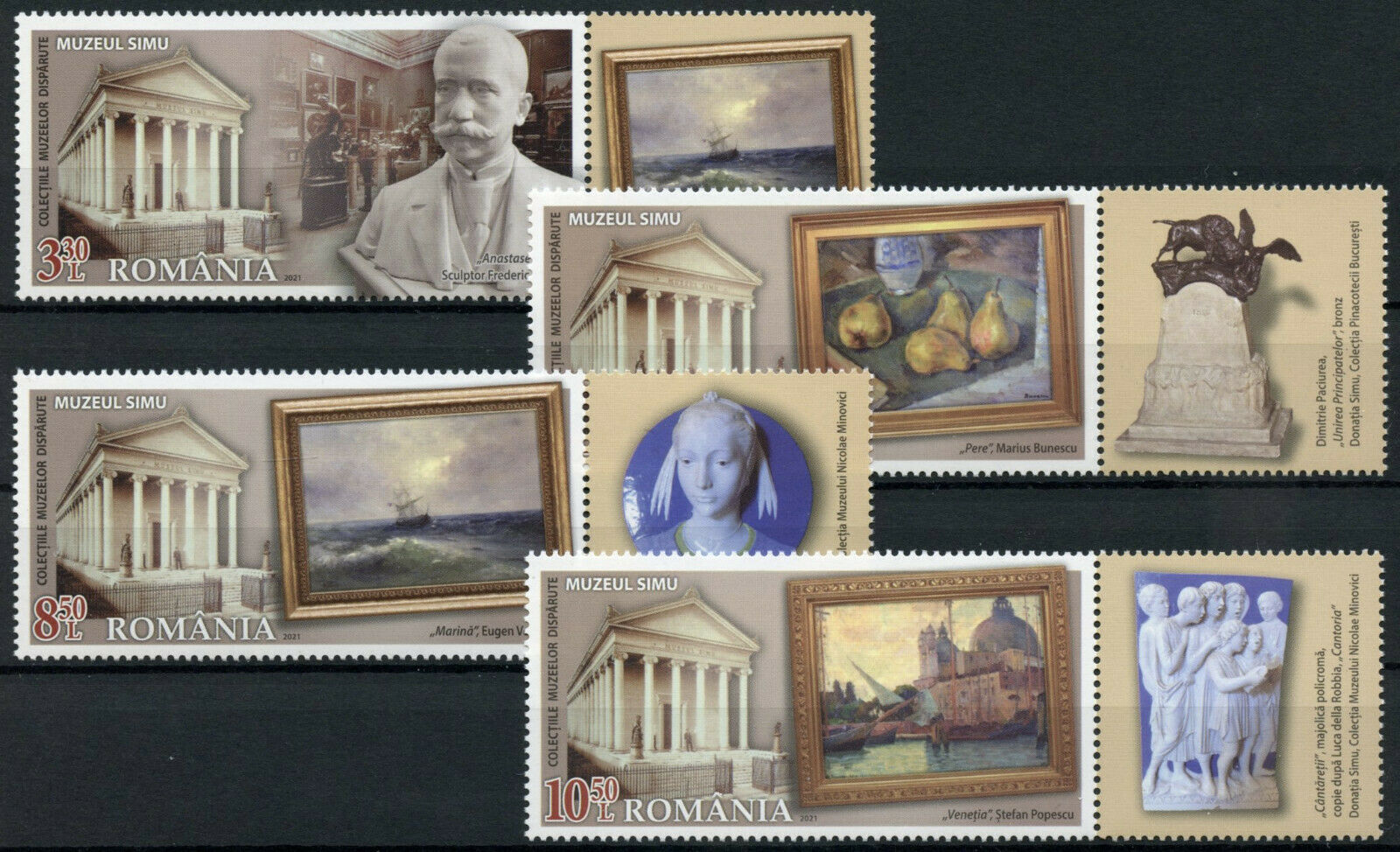 Romania Art Stamps 2021 MNH Collections of Lost Museums Simu Museum 4v Set
