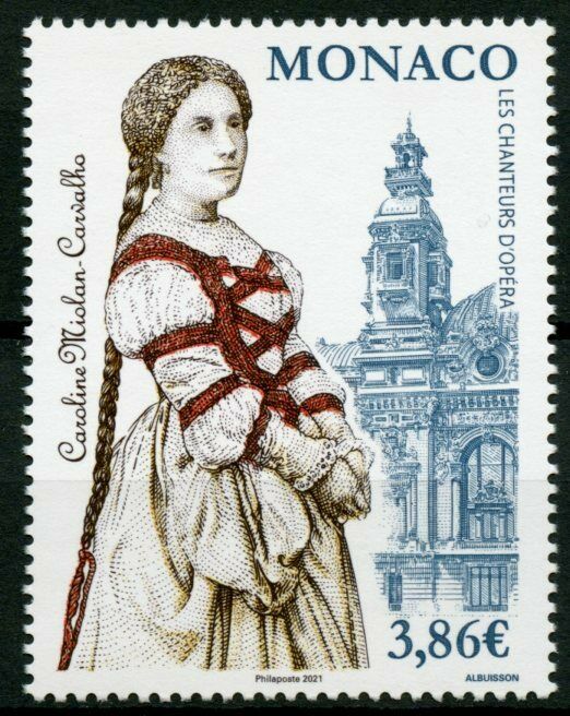 Monaco Music Stamps 2021 MNH Opera Singers Caroline Miolan-Carvalho 1v Set