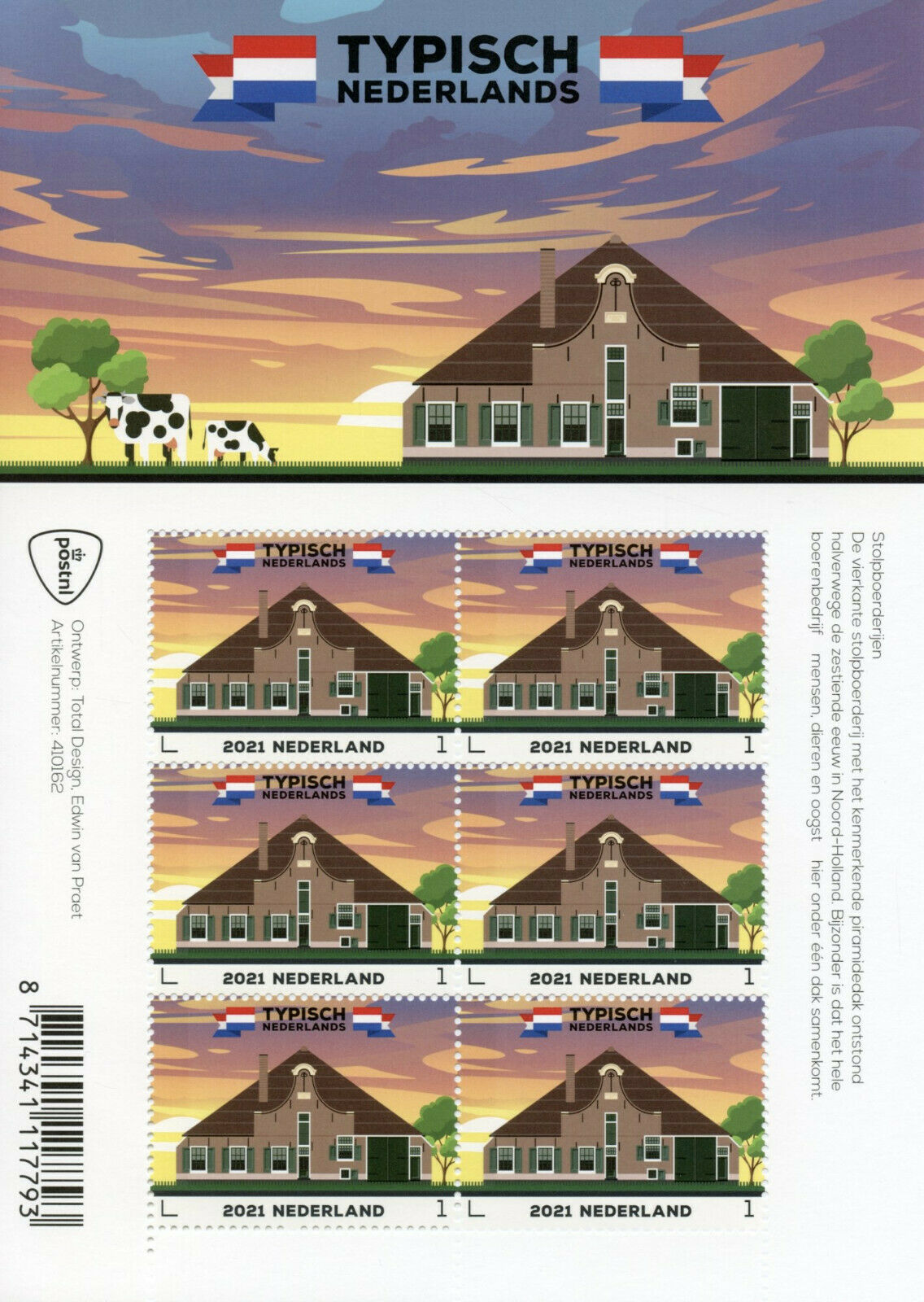 Netherlands Architecture Stamps 2021 MNH Farmhouse Typically Dutch 6v M/S
