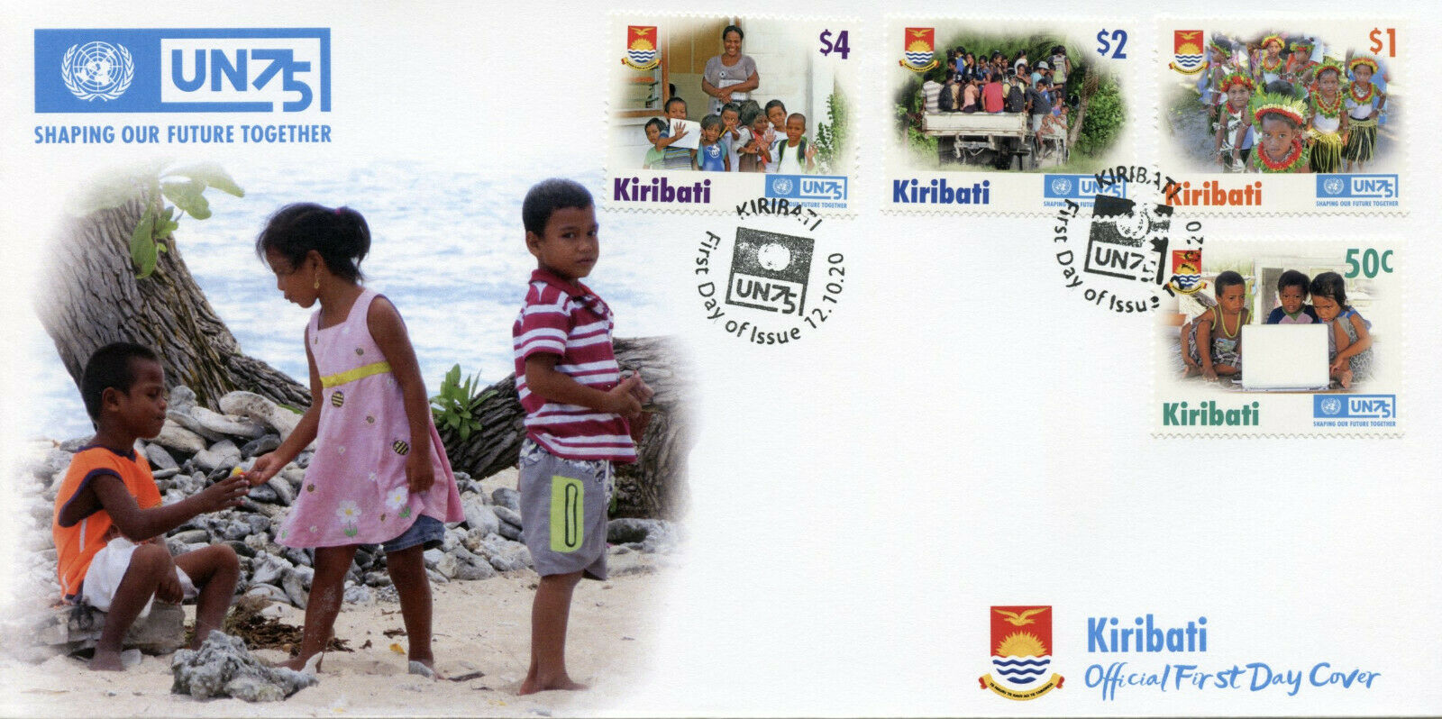 Kiribati UN Stamps 2020 FDC United Nations UN75 Cultures Education 4v Set