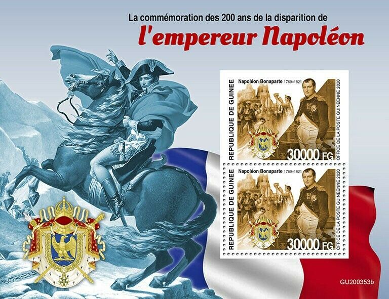 Guinea Famous People Stamps 2020 MNH Emperor Napoleon Bonaparte 2v S/S + IMPF