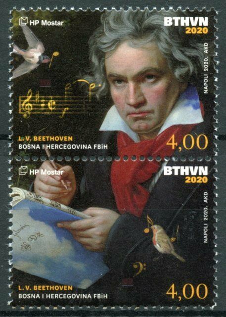 Bosnia & Herzegovina Music Stamps 2020 MNH Ludwig van Beethoven Composers 2v Set