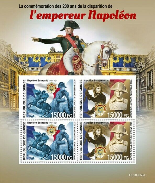 Guinea 2020 MNH People Stamps Emperor Napoleon Bonaparte Historical Figures 4v M/S + IMPF