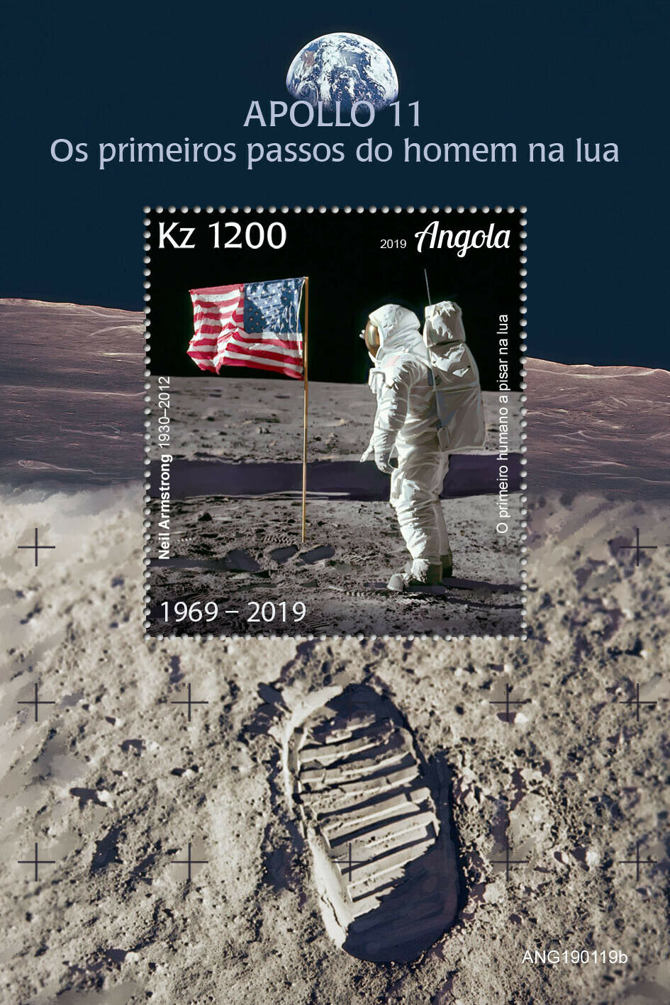 Angola 2019 MNH Space Stamps Apollo 11 Moon Landing 50th Anniv 1v S/S