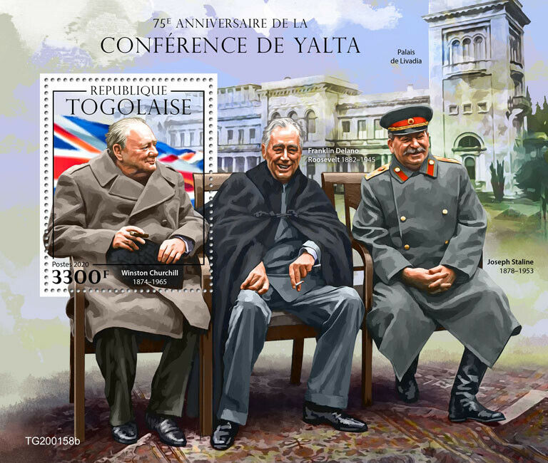 Togo 2020 MNH Military Stamps WWII WW2 Yalta Conference Churchill Stalin 1v S/S