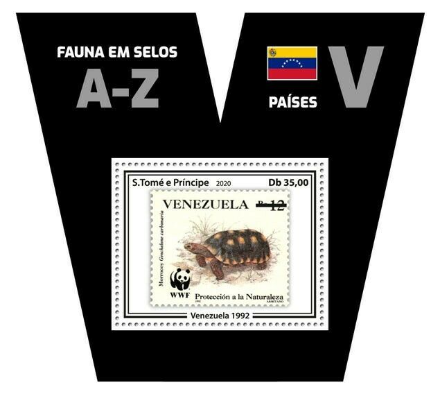 Sao Tome & Principe Stamps-on-Stamps 2020 MNH Fauna Venezuela Turtles SOS 1v S/S