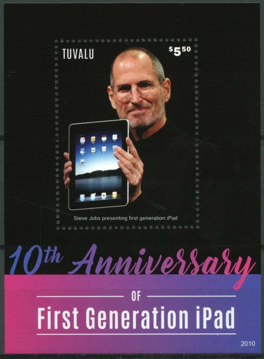 Tuvalu Technology Stamps 2020 MNH iPad First Generation Steve Jobs People 1v S/S