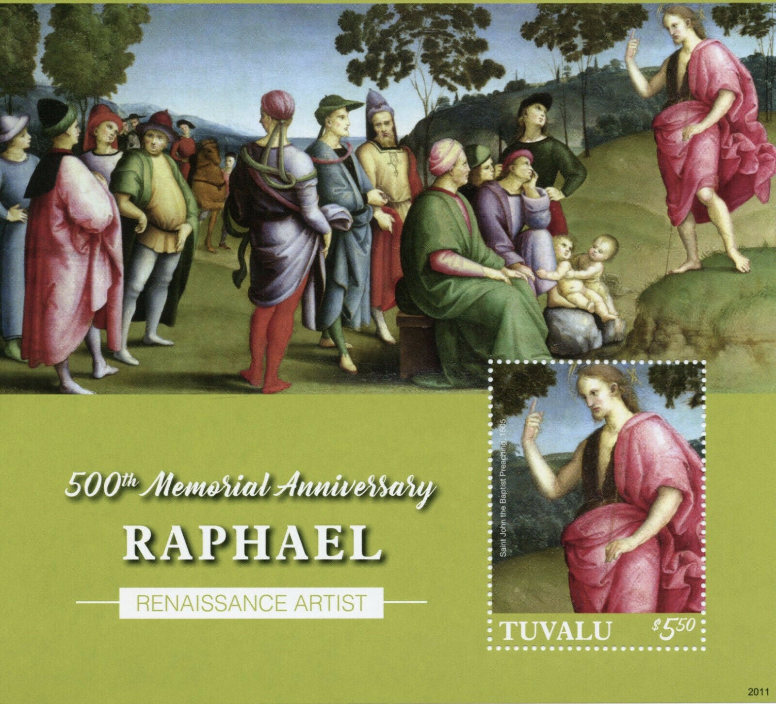 Tuvalu Art Stamps 2020 MNH Raphael Renaissance Artist Paintings 1v S/S