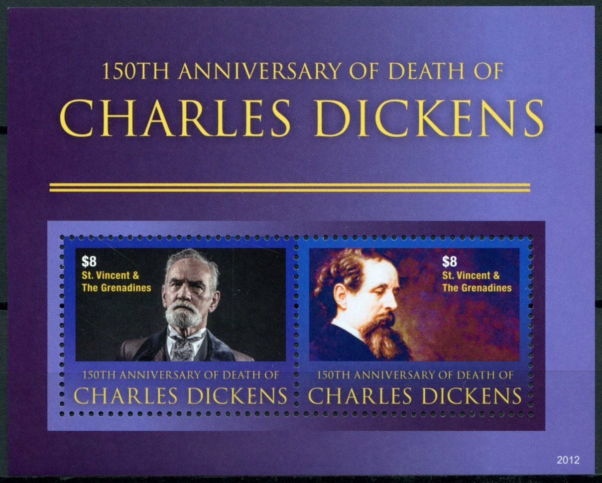 St Vincent & Grenadines 2020 MNH Writers Stamps Charles Dickens People 2v S/S