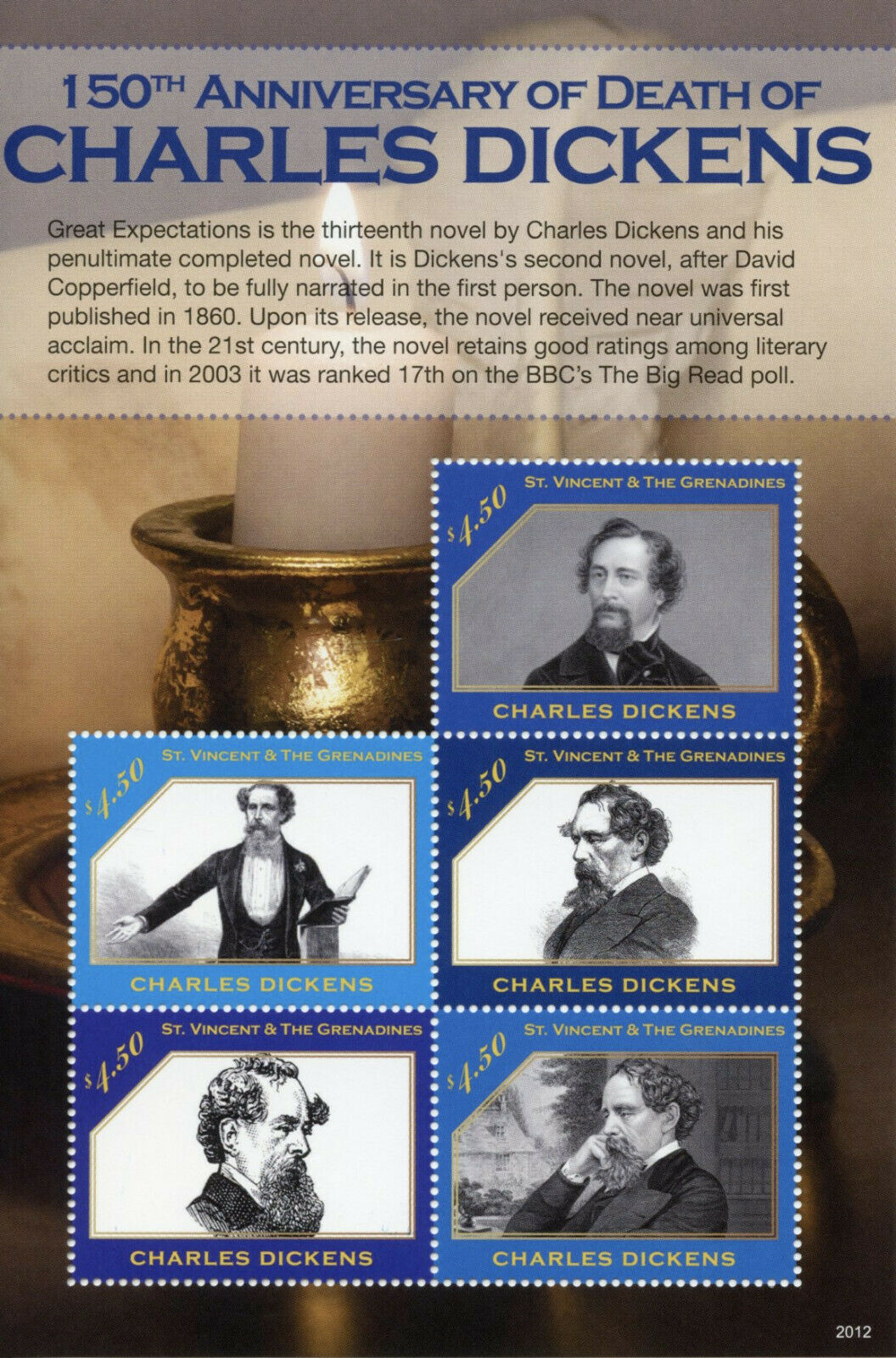 St Vincent & Grenadines 2020 MNH Writers Stamps Charles Dickens People 5v M/S
