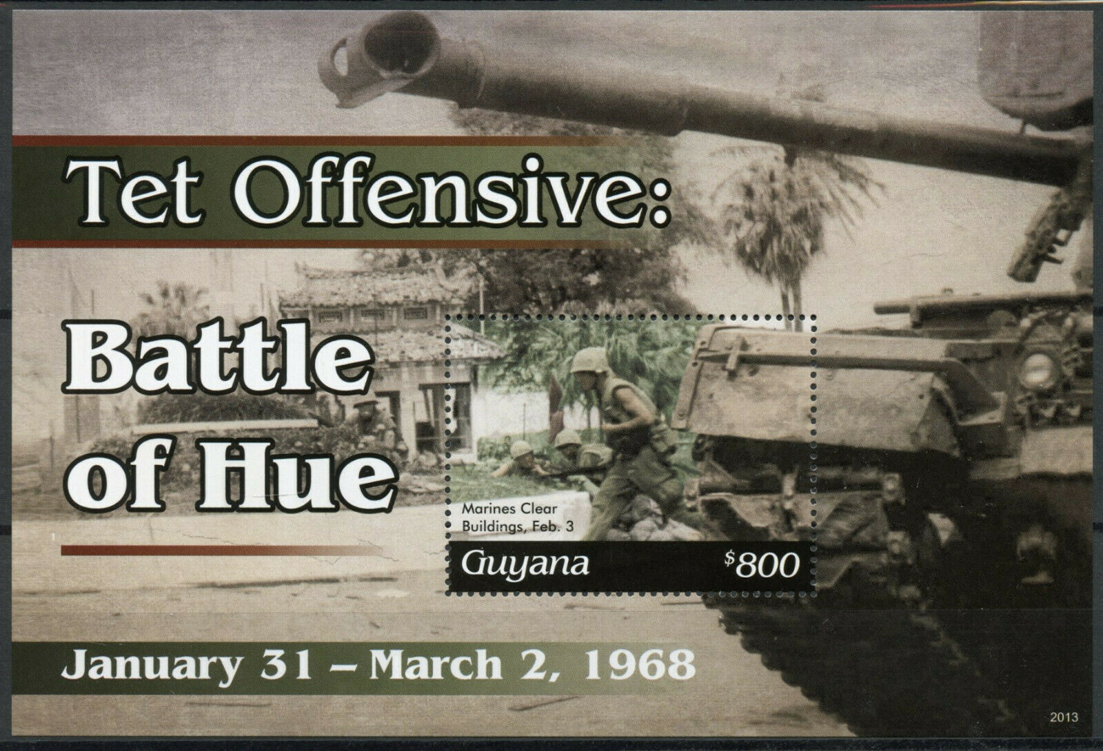Guyana Military Stamps 2020 MNH Vietnam War Tet Offensive Battle of Hue 1v S/S