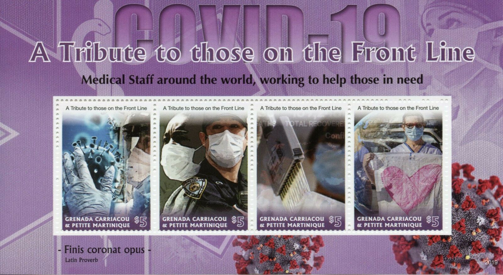 Grenada Grenadines 2020 MNH Medical Stamps Corona Tribute To Front Line Covid-19 Covid 4v M/S