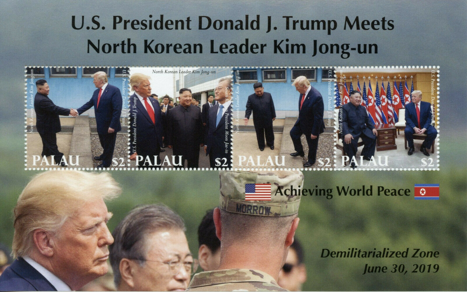 Palau 2020 MNH Donald Trump Stamps Kim Jong-un US Presidents People 4v M/S II
