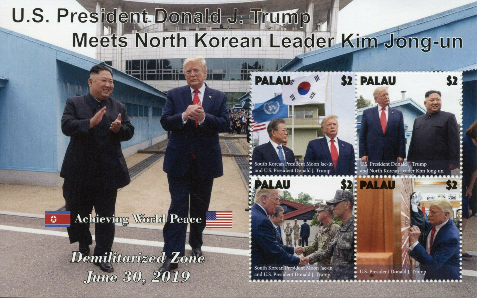 Palau 2020 MNH Donald Trump Stamps Kim Jong-un US Presidents People 4v M/S I