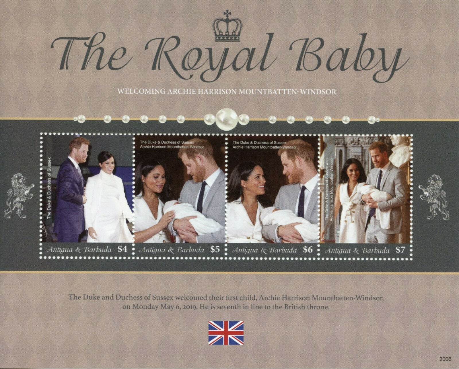 Antigua & Barbuda 2020 MNH - Prince Archie Royal Baby Harry & Meghan - Royalty - 4v M/S
