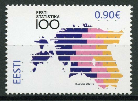 Estonia Stamps 2021 MNH Estonian Statistics 100 Years Mathematics Maps 1v Set
