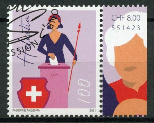 Switzerland Stamps 2021 CTO Women's Suffrage 50 Years Right to Vote 1v Set