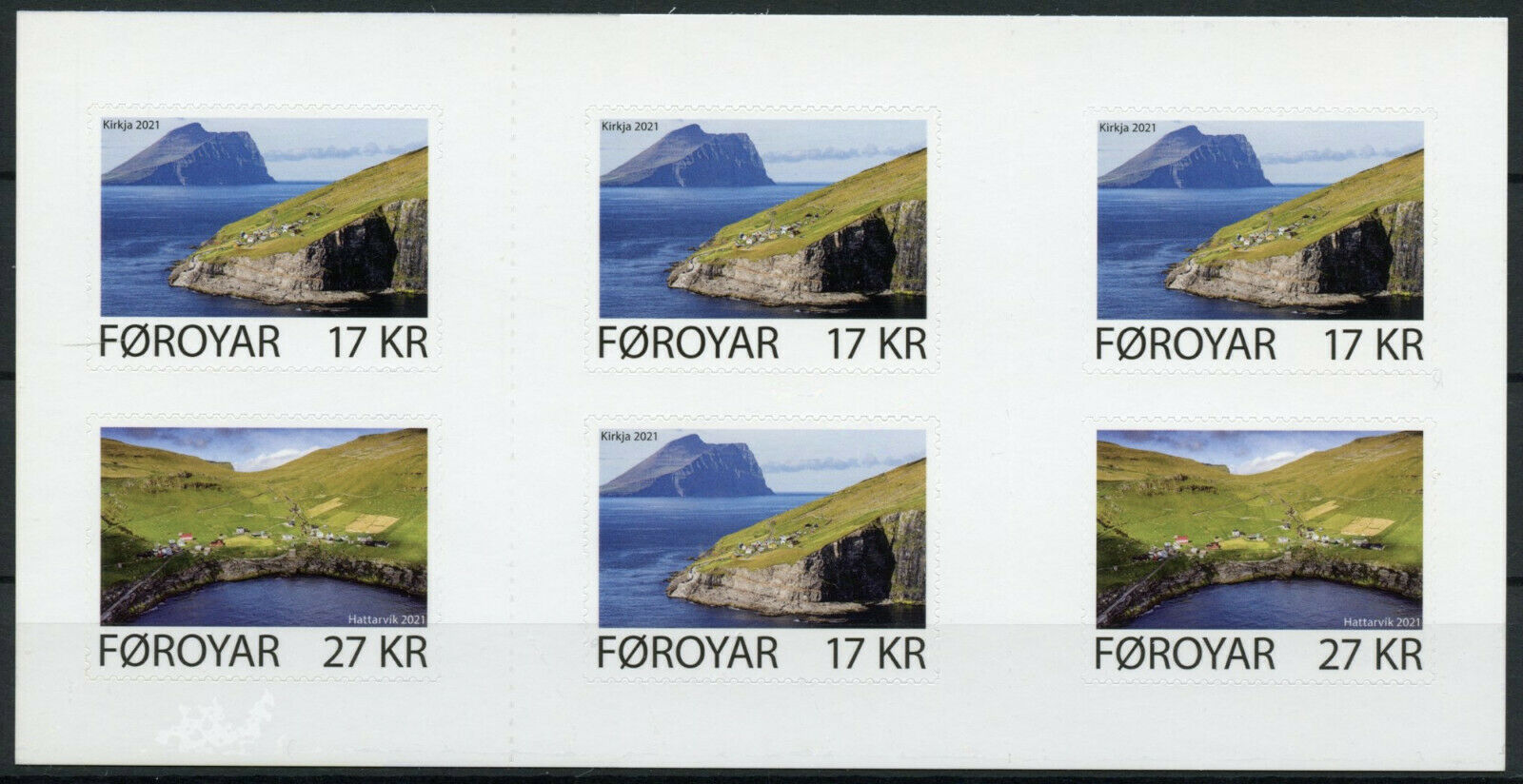 Faroes Faroe Islands Landscapes Stamps 2021 MNH Kirkja Hattarvik 6v S/A Booklet