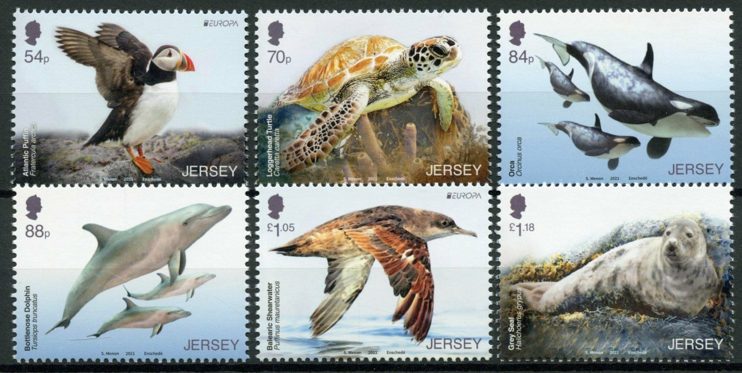 Jersey 2021 MNH Europa Stamps Endangered National Wildlife Birds Turtles 6v Set