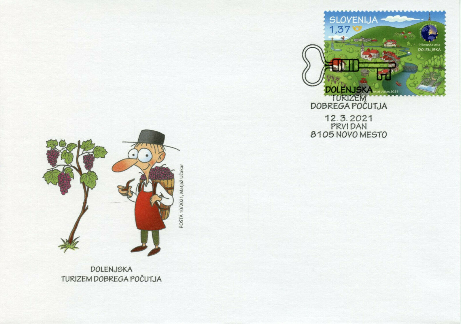Slovenia Landscapes Stamps 2021 FDC Dolensjka EDEN Tourism Nature 1v Set