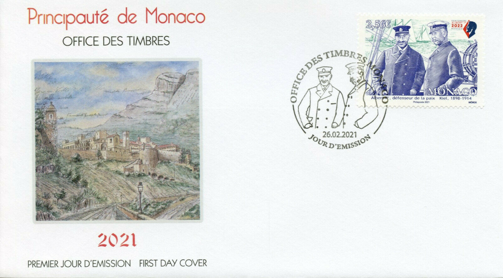 Monaco Sports Stamps 2021 FDC Kiel Regatta Prince Albert I Royalty Boats 1v Set