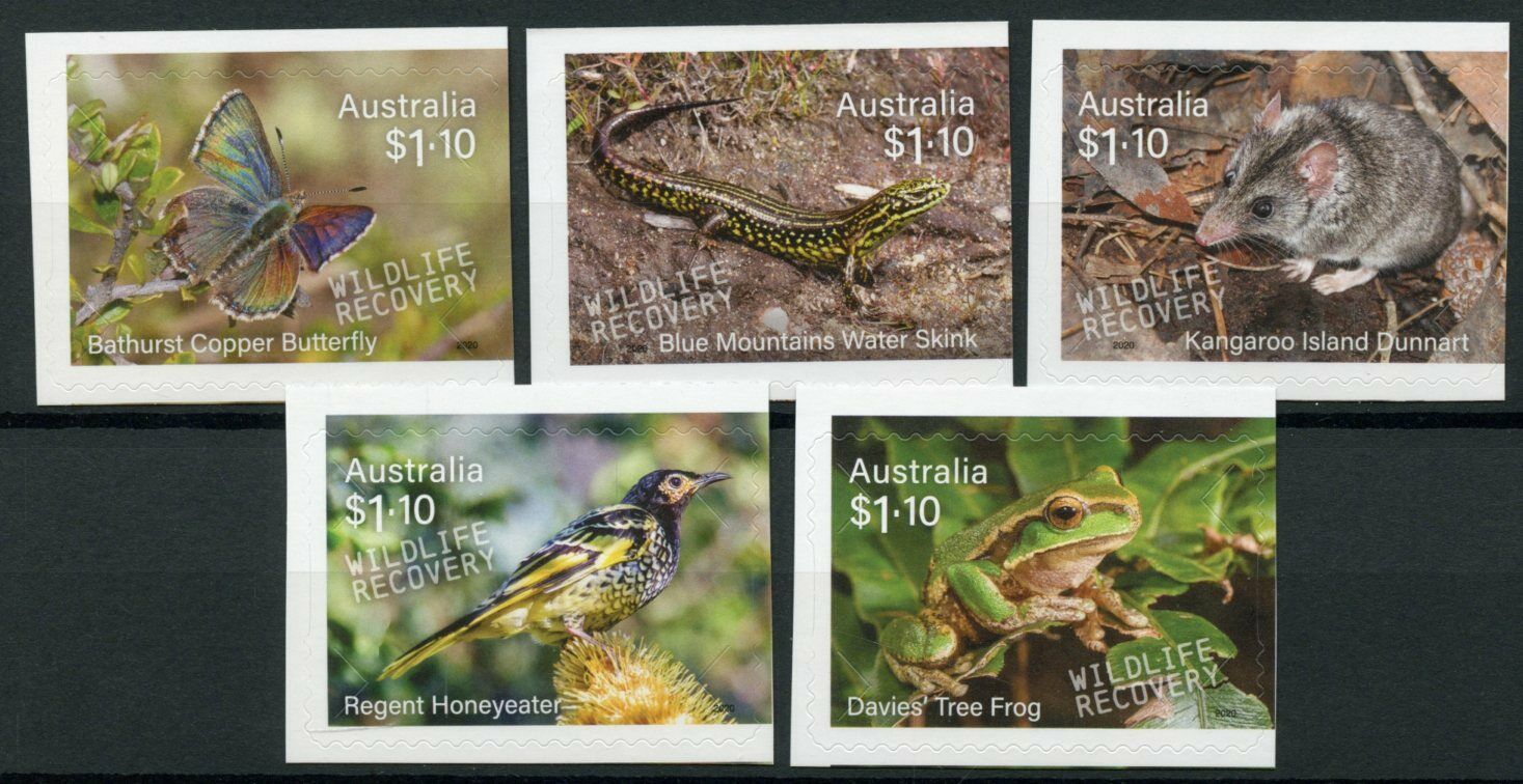Australia Wildlife Recovery Stamps 2020 MNH Birds Frogs Butterflies 5v S/A Set