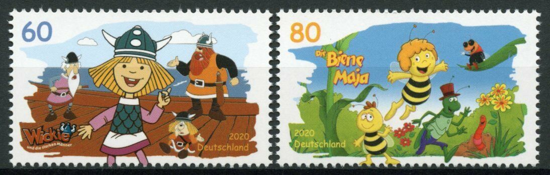 Germany Cartoons Stamps 2020 MNH Vicky the Viking Maya the Bee 2v Set