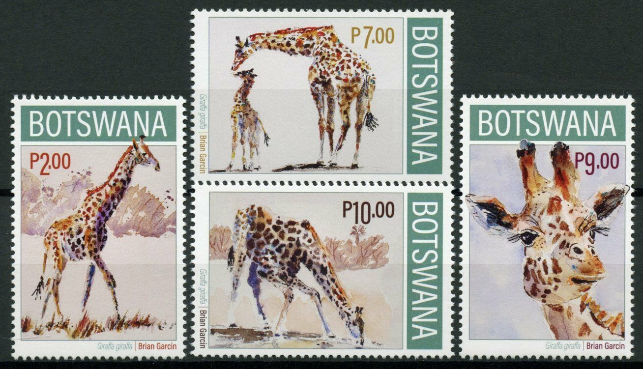 Botswana Wild Animals Stamps 2020 MNH Giraffes Giraffe Fauna 4v Set