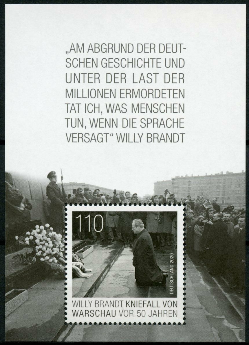 Germany People Stamps 2020 MNH Willy Brandt Visit to Warsaw Politicians 1v M/S