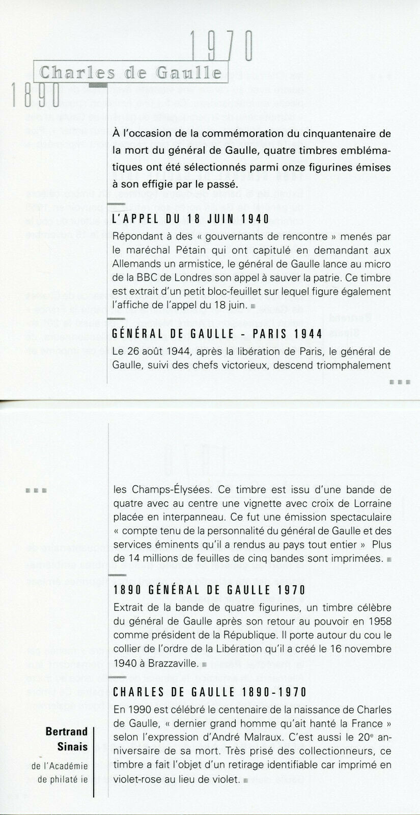 France Historical Figures Stamps 2020 MNH General De Gaulle WWII WW2 4v M/S