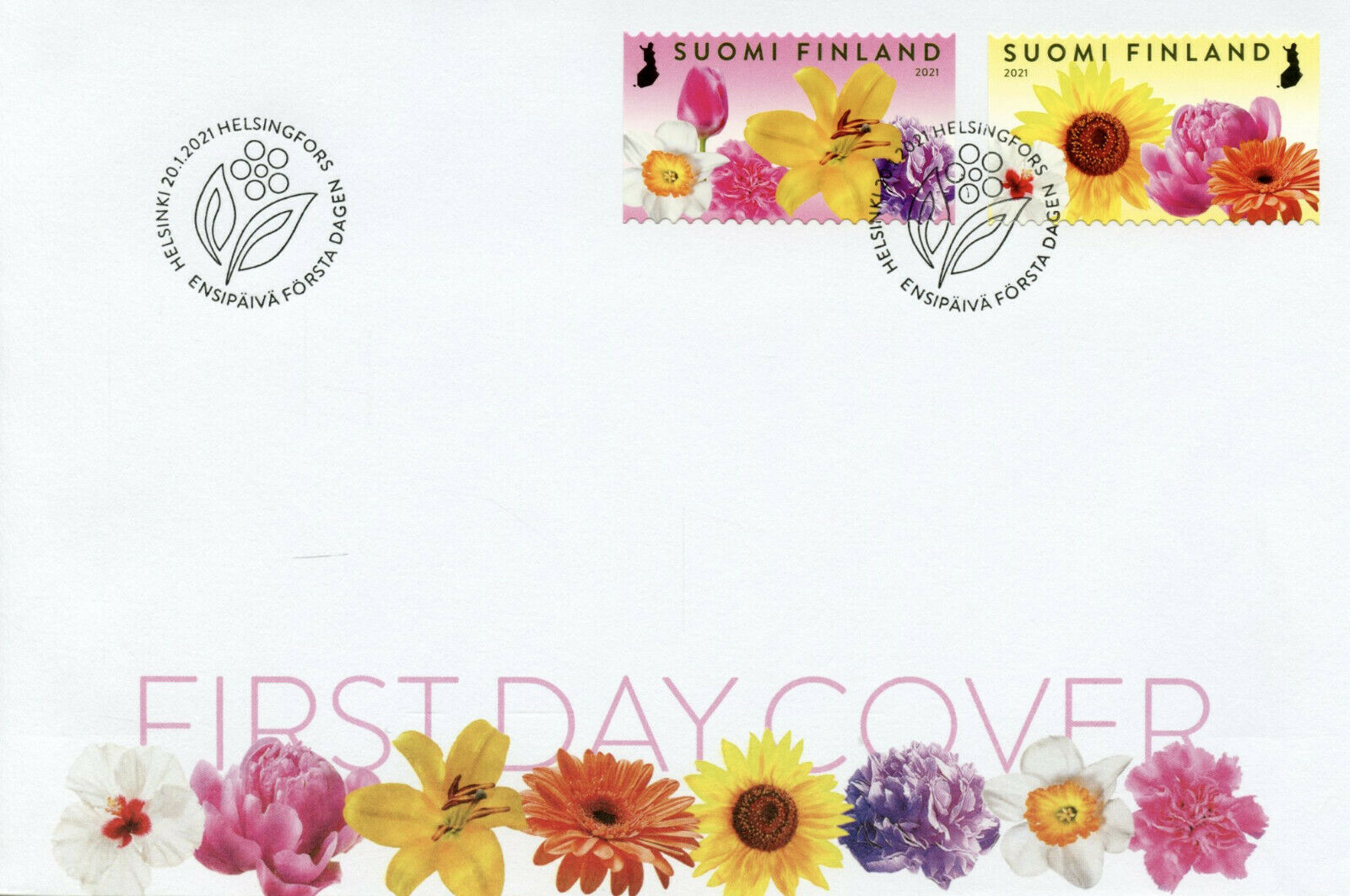 Finland Flowers Stamps 2021 FDC Flower Garden Nature Flora 2v S/A Set