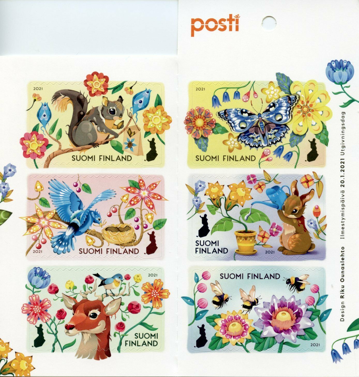 Finland Wild Animals Stamps 2021 MNH Let's Take Care Birds Flowers 6v SA Booklet