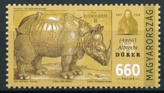 Hungary Art Stamps 2021 MNH Albrecht Durer 550th Birth Anniv Rhinos 1v Set
