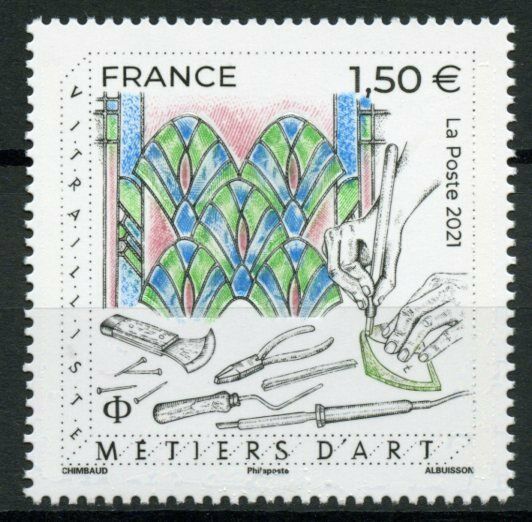 France Crafts Stamps 2021 MNH Stained Glass Metiers D'Art Handicrafts Art 1v Set