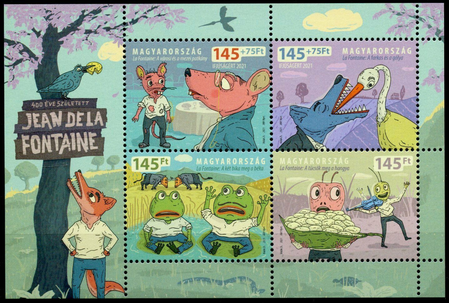 Hungary Literature Stamps 2021 MNH For Youth Jean de la Fontaine Fables 4v M/S