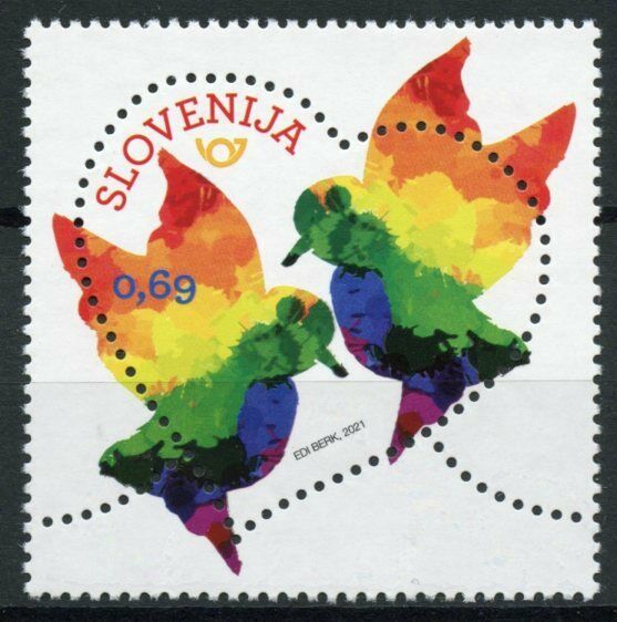 Slovenia Greetings Stamps 2021 MNH Love Birds LGBT Valentine's Day 1v Set