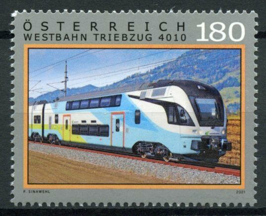 Austria Trains Stamps 2021 MNH Westbahn Triebzug 4010 Railways Rail 1v Set