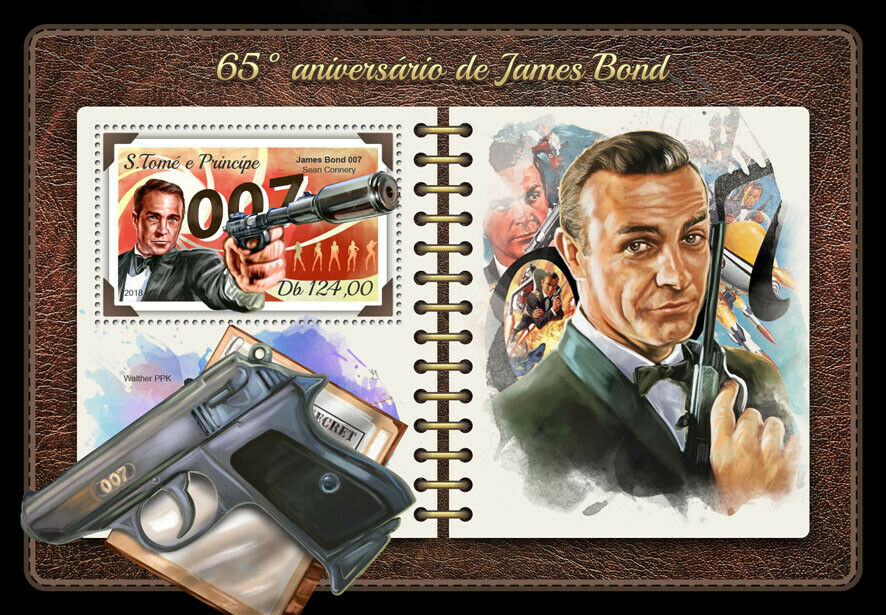 Sao Tome & Principe 2018 MNH James Bond Stamps Sean Connery Film People 1v S/S