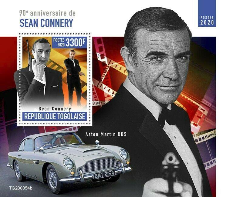 Togo 2020 MNH James Bond Stamps Sean Connery Cars Aston Martin People 1v S/S
