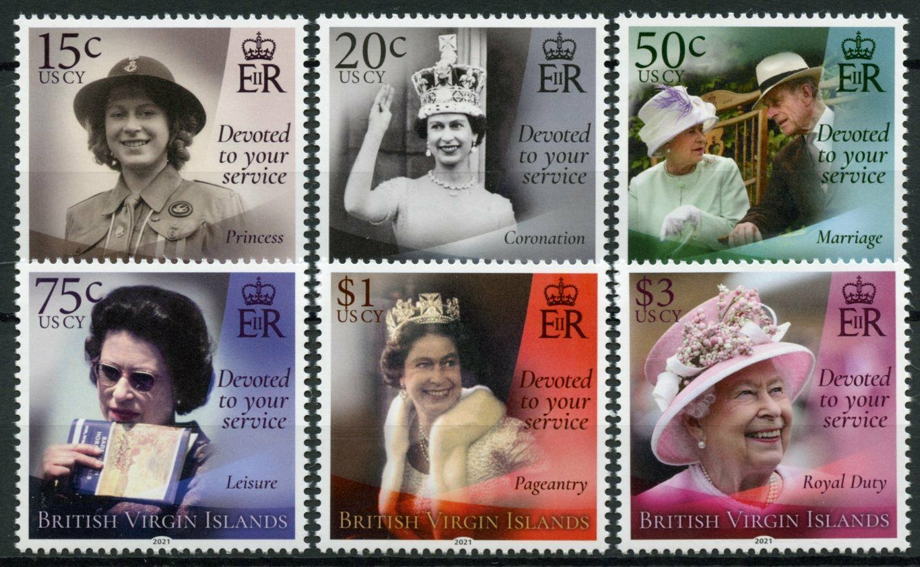 BVI 2021 MNH Royalty Stamps Queen Elizabeth II 95th Birthday 6v Set