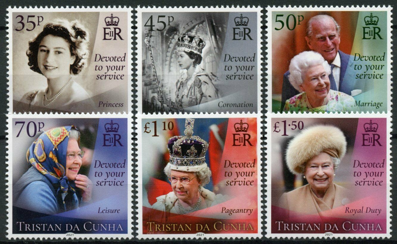 Tristan Da Cunha Royalty Stamps 2021 MNH Queen Elizabeth II 95th Birthday 6v Set
