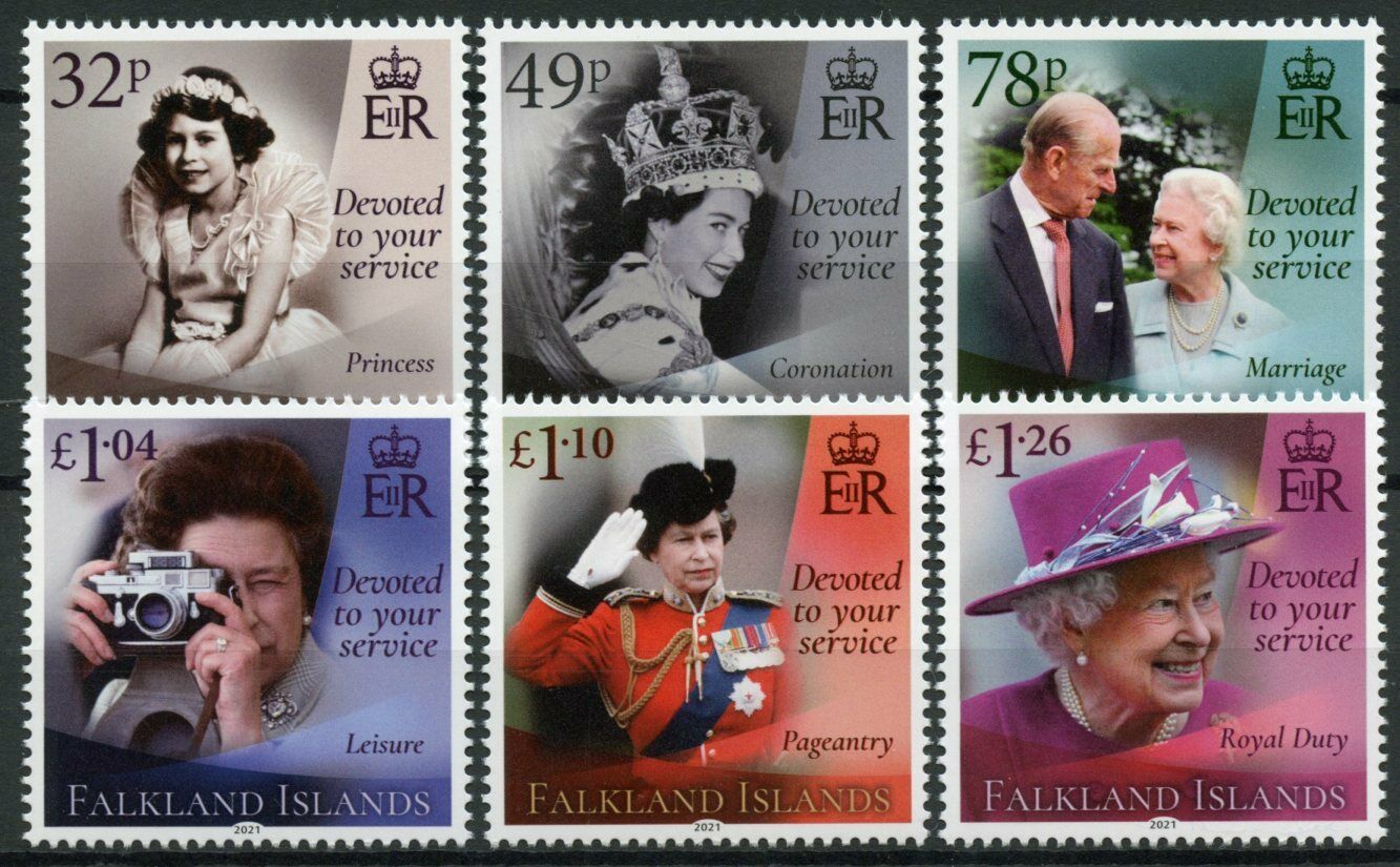 Falkland Islands 2021 MNH Royalty Stamps Queen Elizabeth II 95th Birthday 6v Set