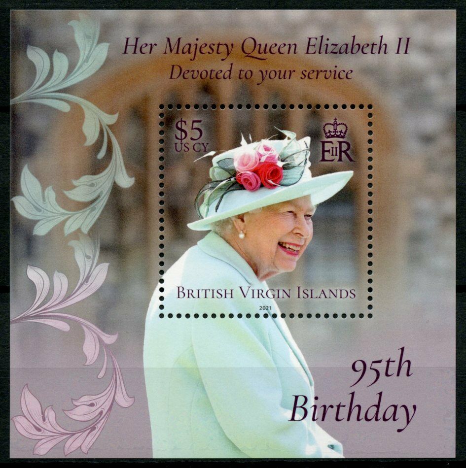 BVI 2021 MNH Royalty Stamps Queen Elizabeth II 95th Birthday 1v M/S